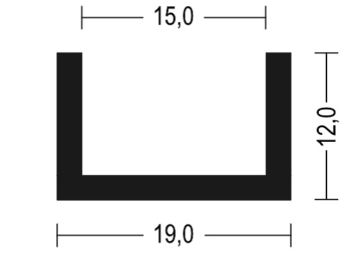 EPDM U-Profil – Fassungsprofil / Kantenschutzprofil 8x8 mit 4mm, Farbe  schwarz - Kantenschutzprofil & Kederband