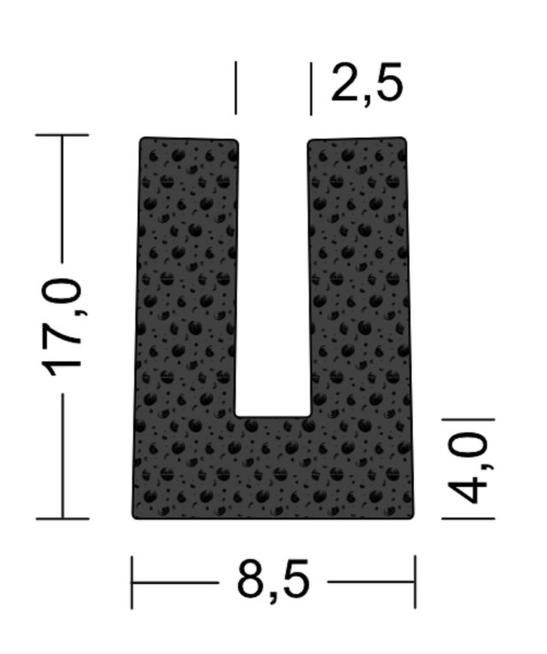 Moosgummi U-Profile und Kantenschutz 4 mm