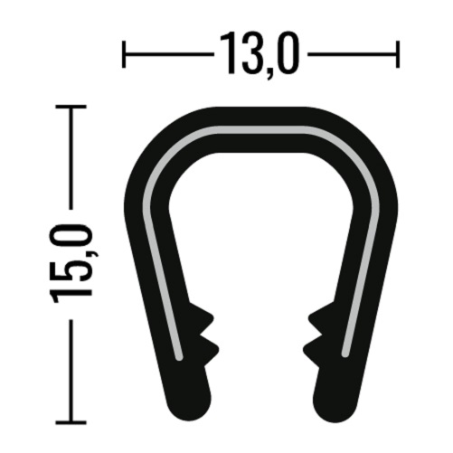 Kantenschutzprofil 6 - 8 mm / PVC / hellgrau, 20 m